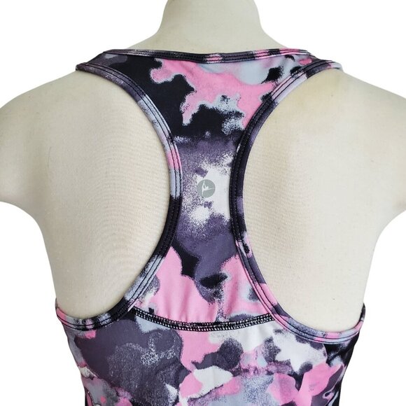 90 Degree by Reflex Racerback Athletic Tank Top Longline Abstract Black Pink M - Picture 4 of 12